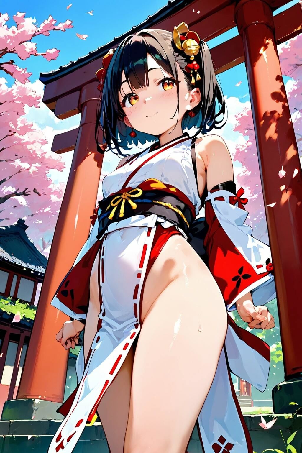 はじめてのエッチごっこ 美少女×巫女 - サンプル画像 1