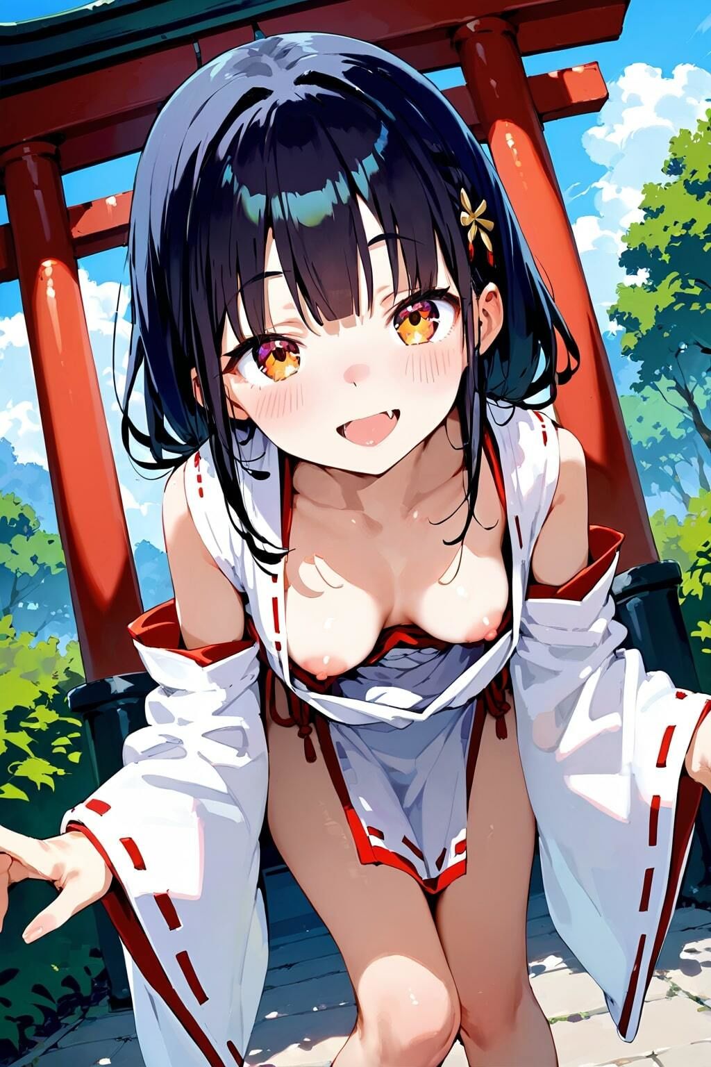 はじめてのエッチごっこ 美少女×巫女 - サンプル画像 3