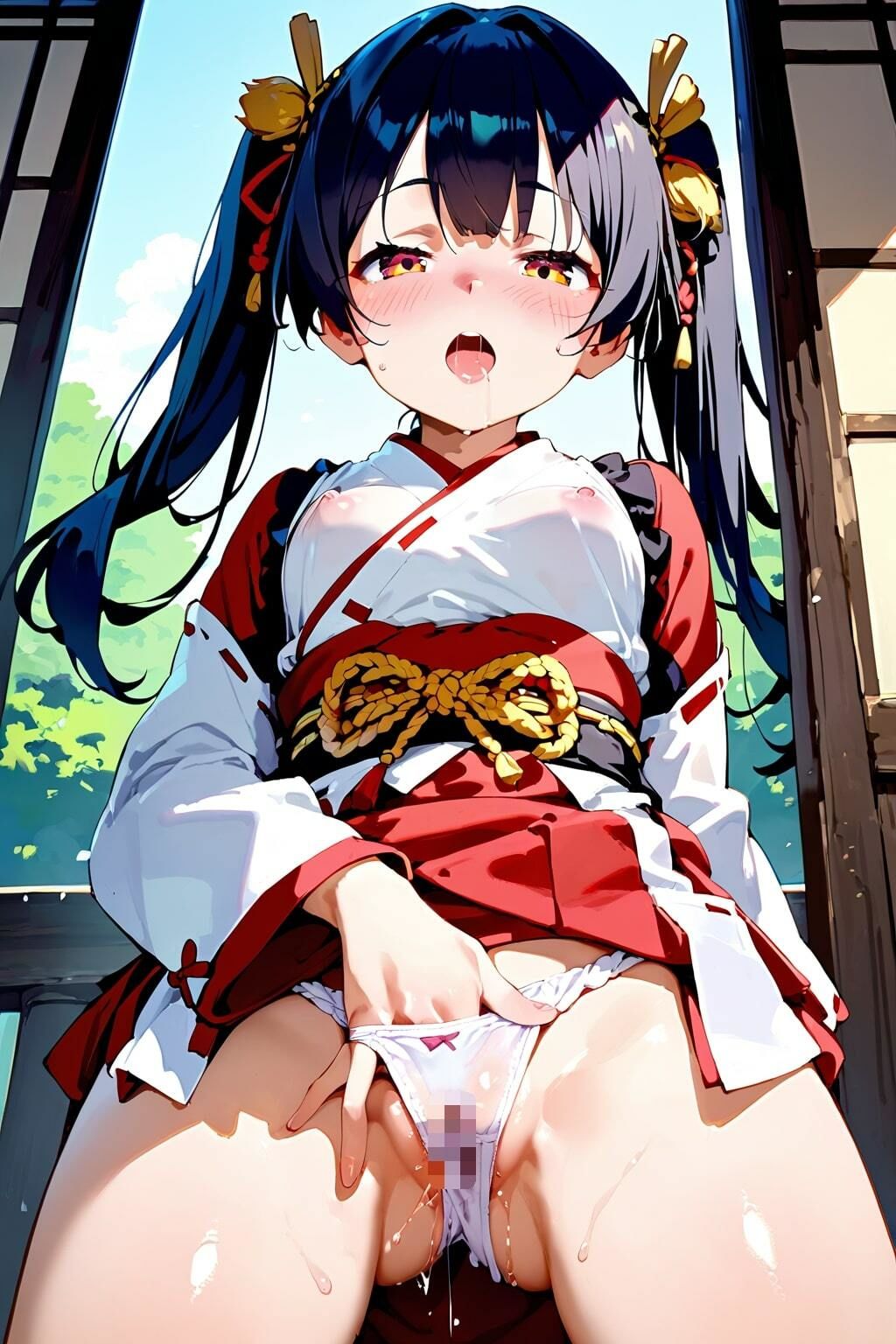 はじめてのエッチごっこ ツインテ少女×巫女 - サンプル画像 5