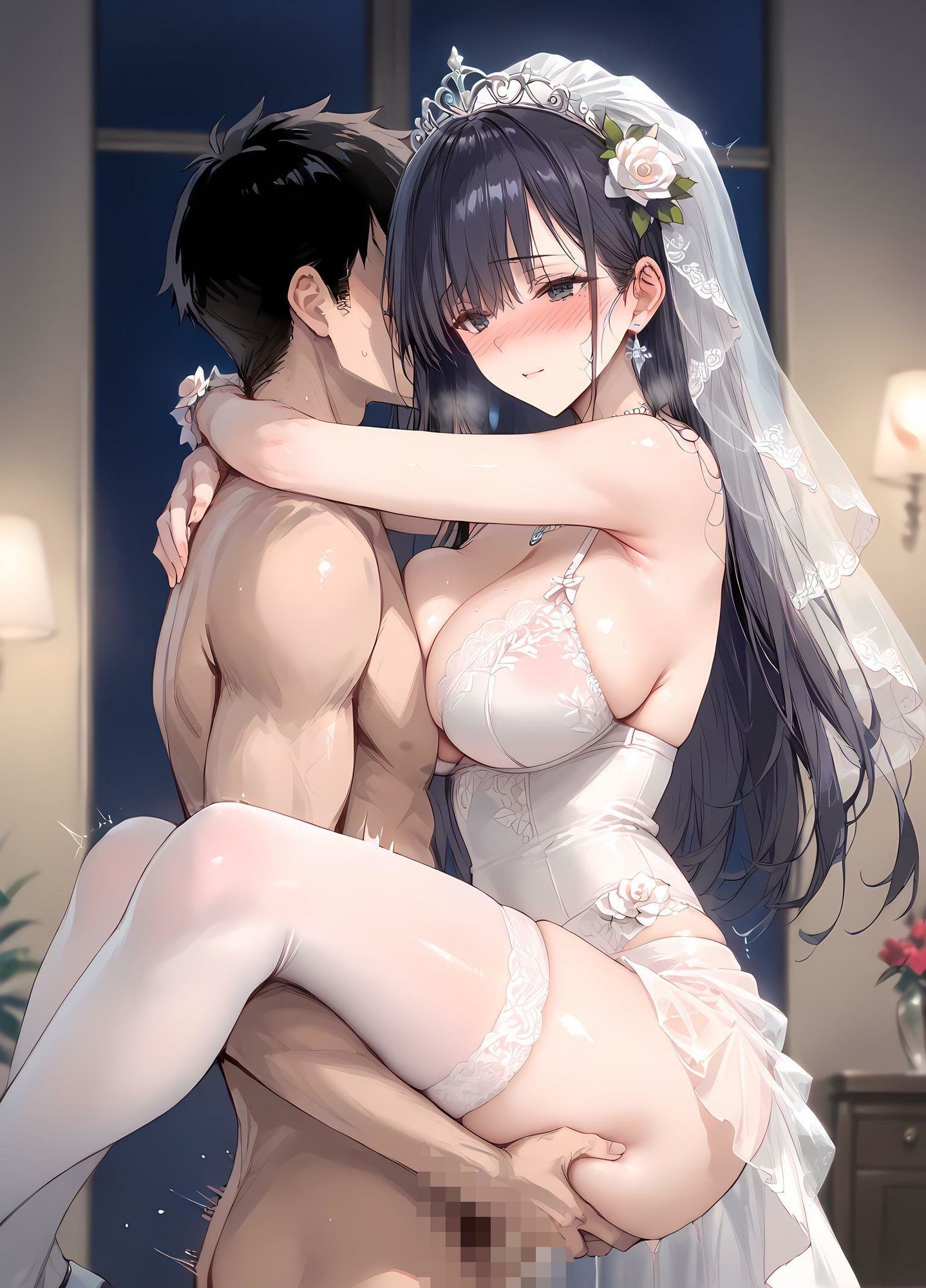 ウェディングドレスでドチャクソはらませハメ撮りしてみた - サンプル画像 6