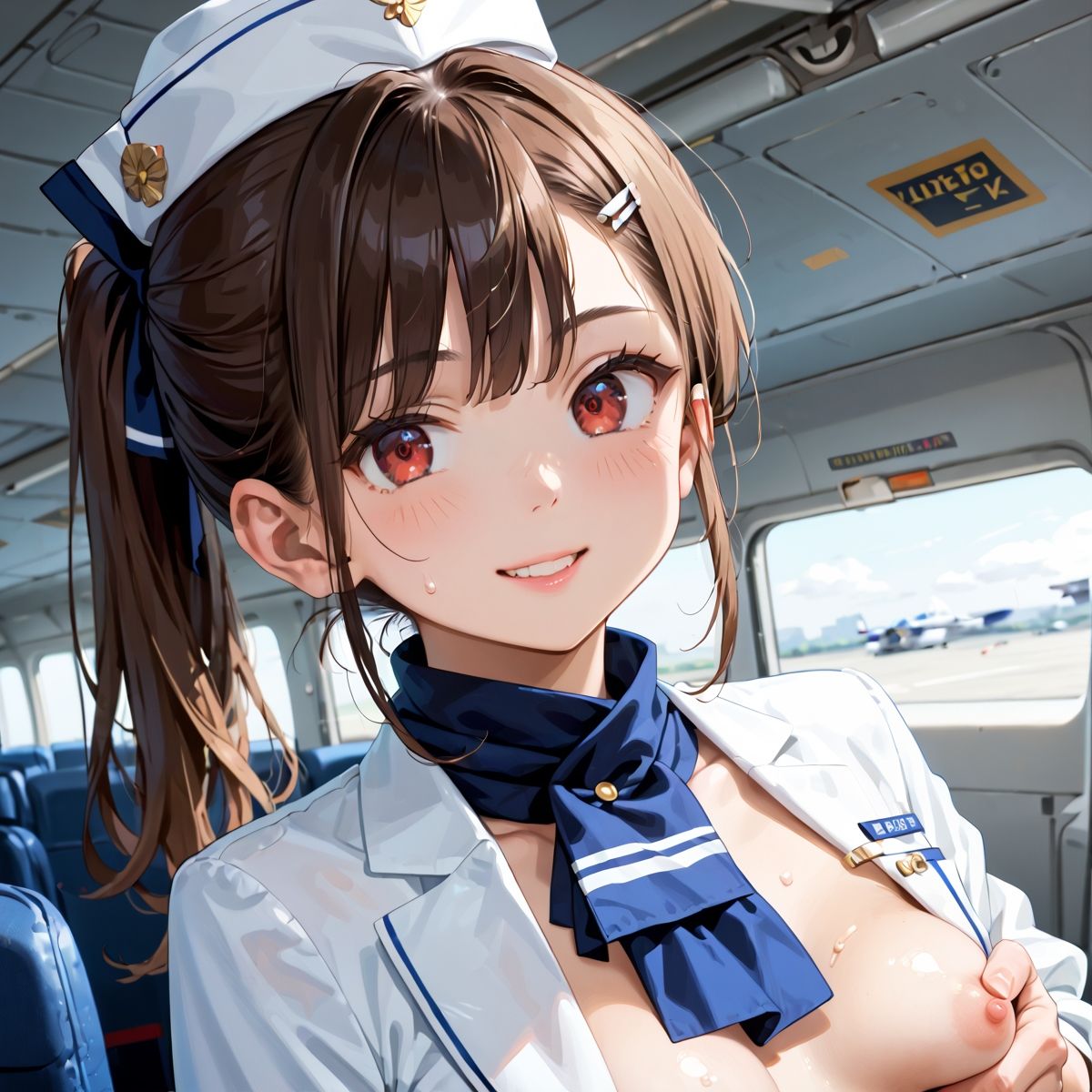 魅惑の機内サービス！HなCAさんとイくまでロングフライト！？vol.4 - サンプル画像 2