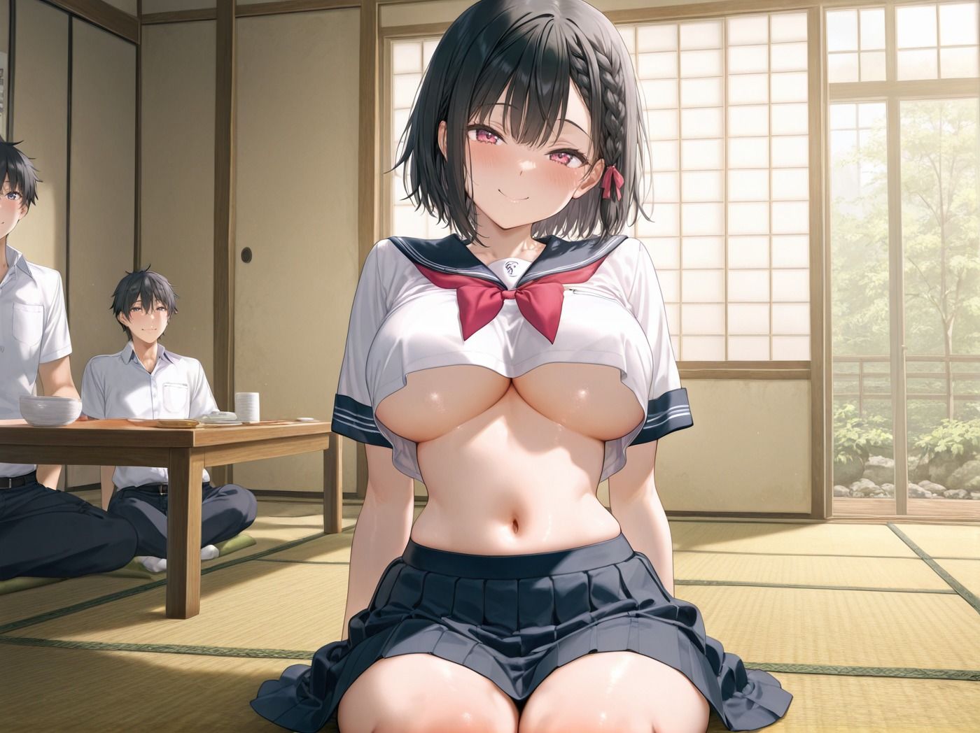 クラスの爆乳委員長を性処理便器に堕とす - サンプル画像 4