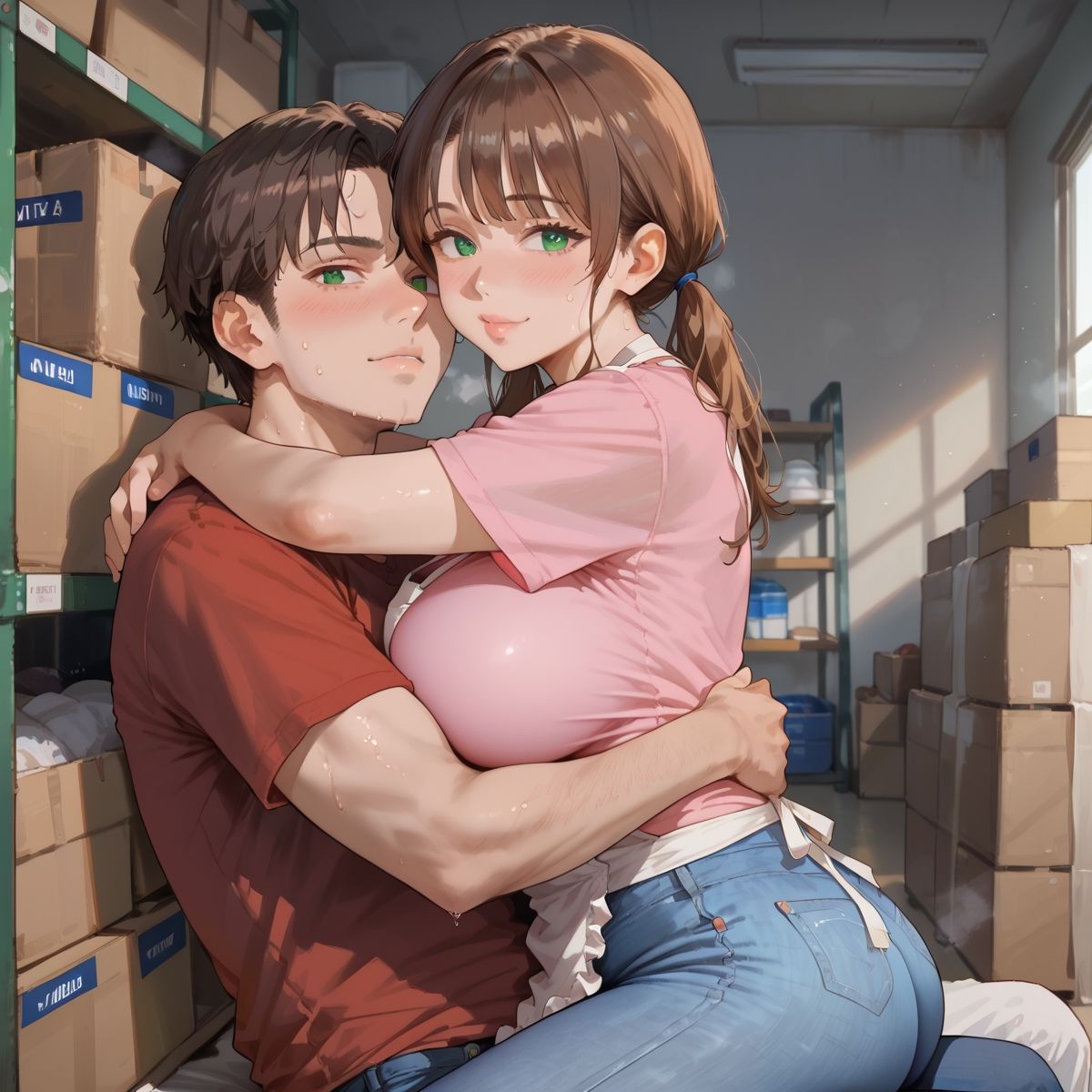 【PART5】美人人妻パートさんとバックヤードで禁断SEX - サンプル画像 1