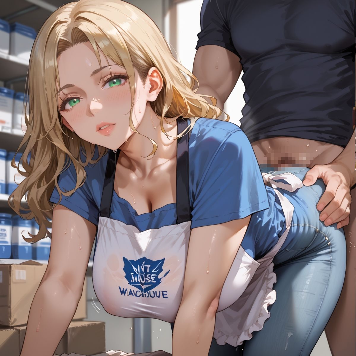 【PART9】美人人妻パートさんとバックヤードで禁断SEX - サンプル画像 1