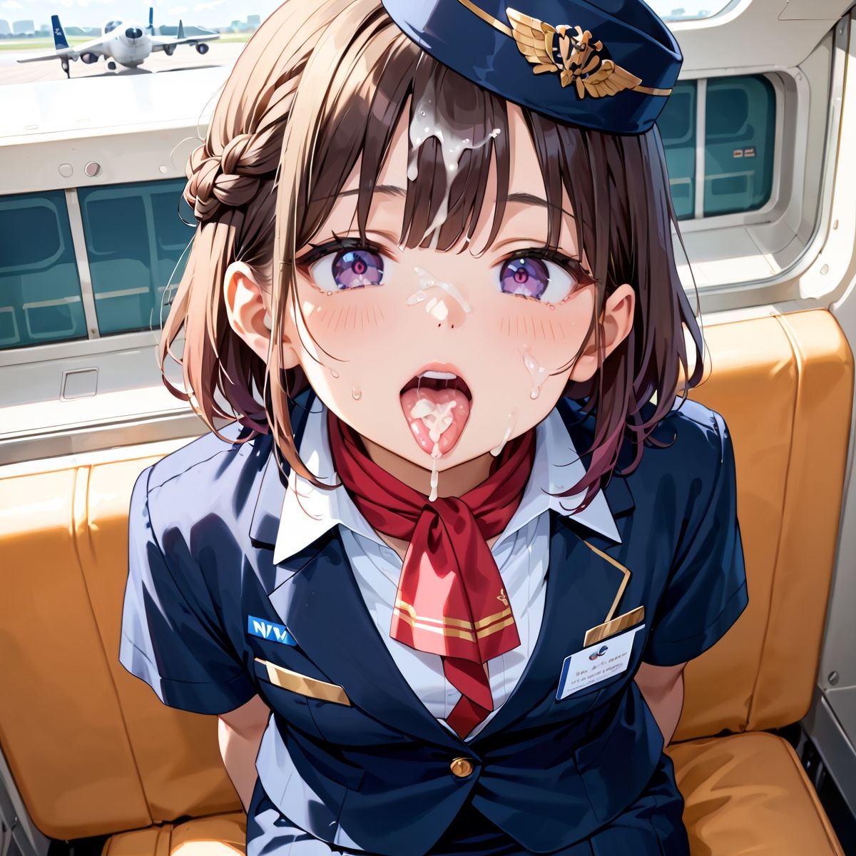 魅惑の機内サービス！HなCAさんとイくまでロングフライト！？vol.16 - サンプル画像 1