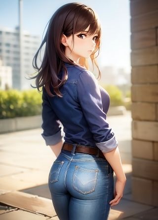 街中で見かける無防備なジーパンのお尻 2 - サンプル画像 1