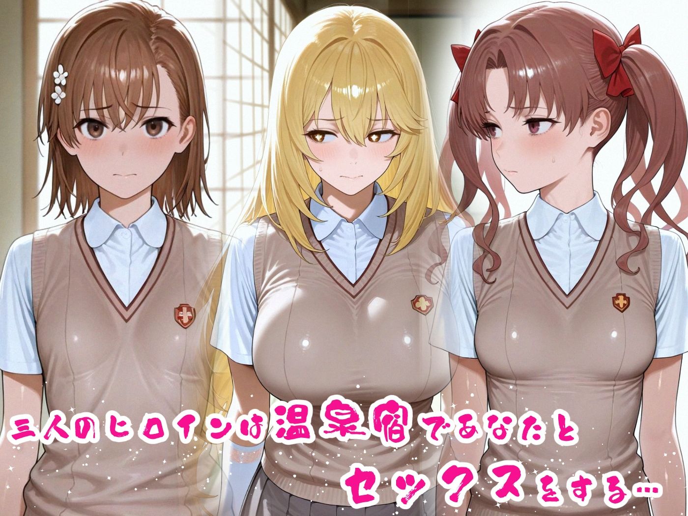 温泉宿でSEX -とある〇学の超〇磁砲- - サンプル画像 1