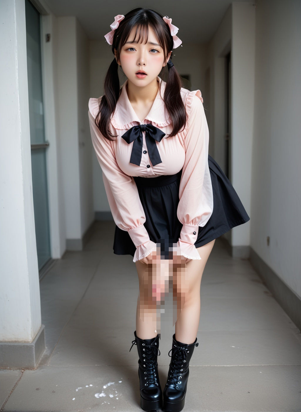 超絶リアル！！地雷系ツインテールフリフリ大量射精！！おとこの娘・ふたなりCG集 NO.7【アナル、スカート抑え、もっこり、兜合わせ、貞操帯】109枚 - サンプル画像 4