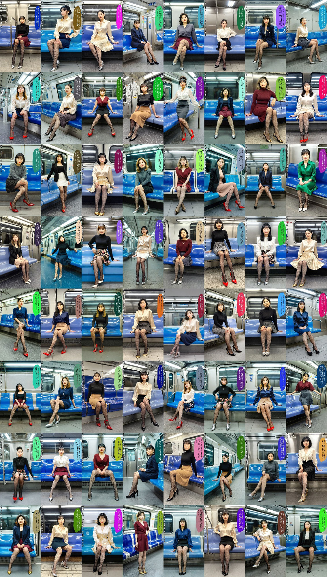40代50代熟女の網タイツとパンプス〜電車内のフェチ地獄〜 vol.1 - サンプル画像 9
