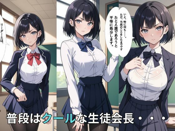 クーデレ生徒会長はお腹まわりを撫でられるとエッチな顔になっちゃう - サンプル画像 2