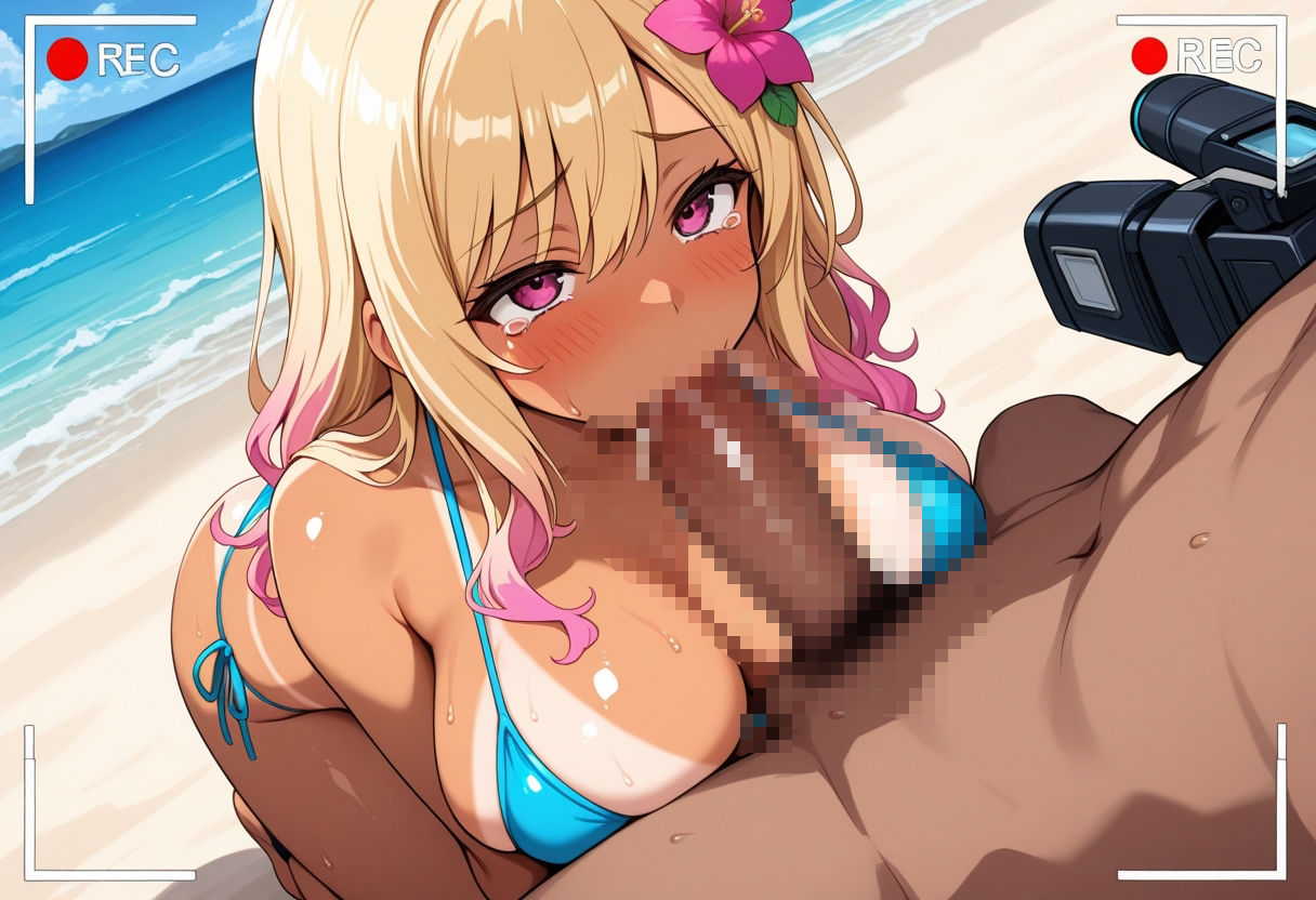 黒ギャルグラビア〜ハメ撮り旅行記〜南国ビーチ編 - サンプル画像 3