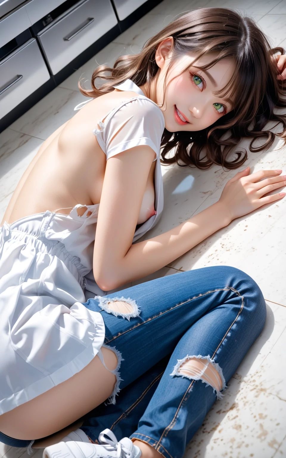 AI Book16 - Torn denim and milky white liquid. - - サンプル画像 9