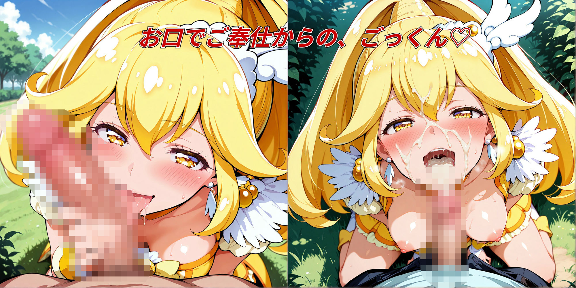 キュア〇ースの野外で恥じらいえっち - サンプル画像 2