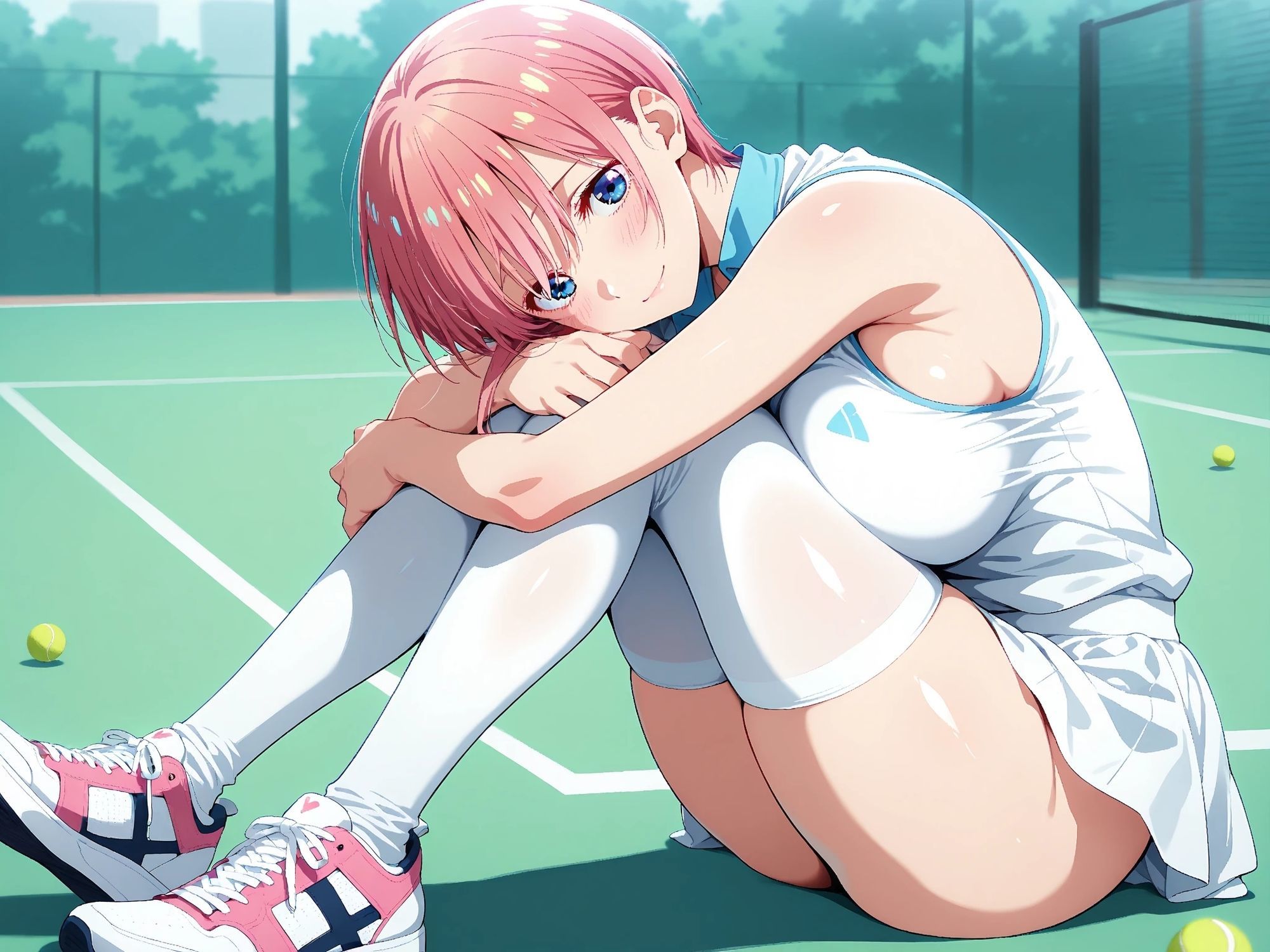 【発情ヒロイン】五●分の花嫁  中野●一花  テニスコートで性教育編 - サンプル画像 2