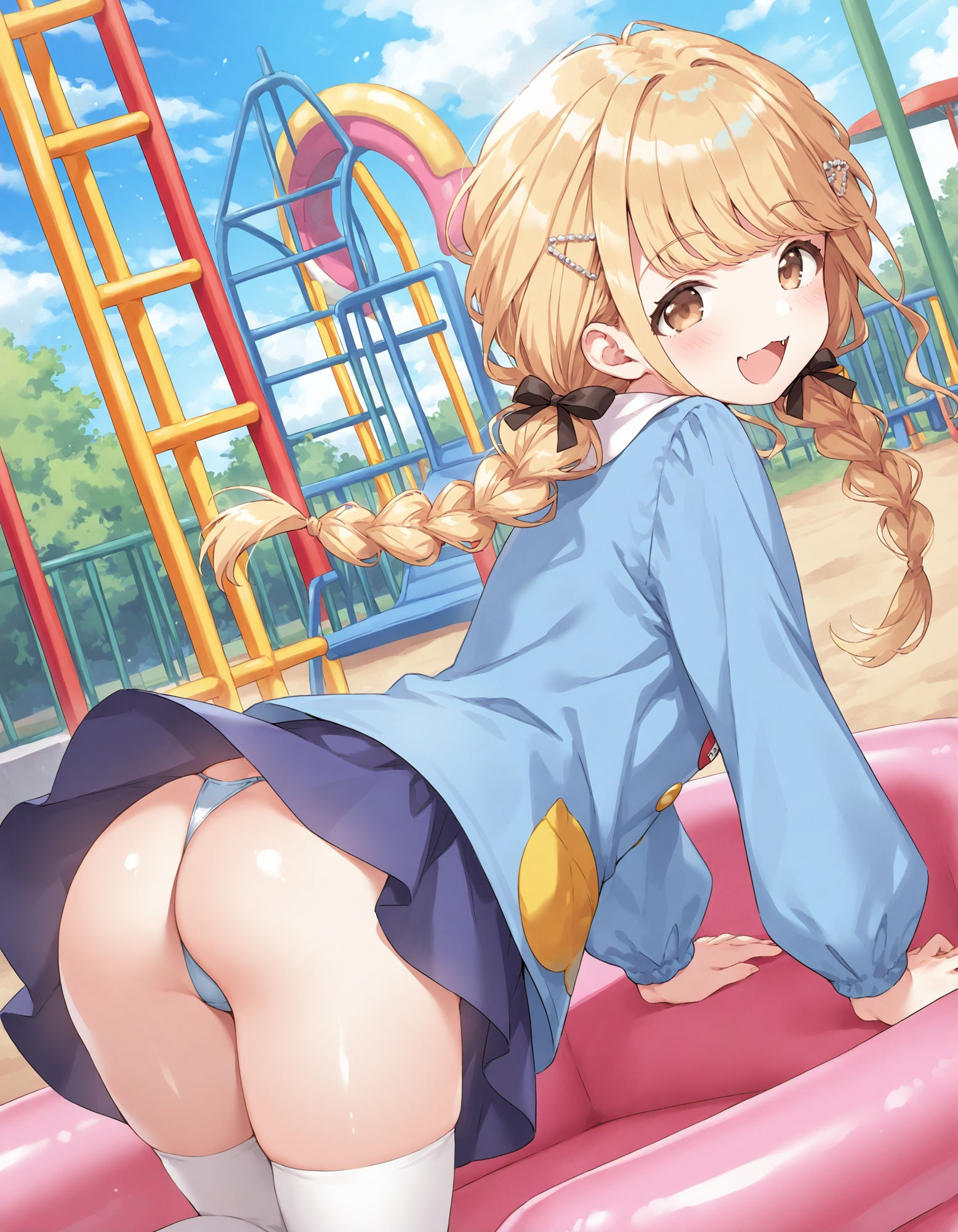 藤〇ことねのパンチラ〜チャ◯ルドスモック編〜 - サンプル画像 3