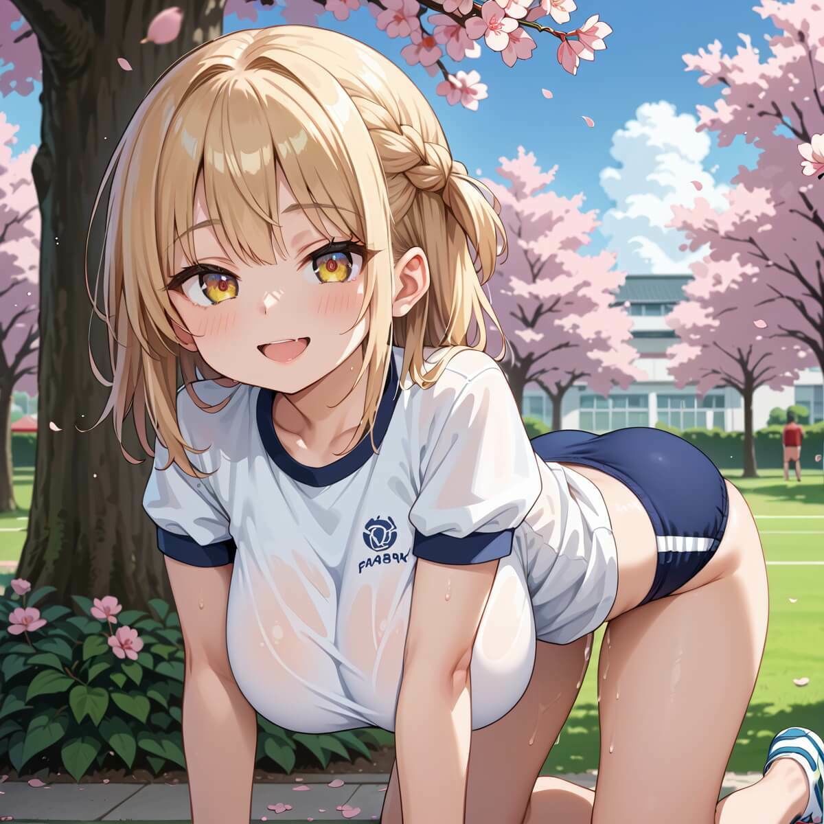 桜舞うグランドでブルマ少女でエッチ！4たっぷり200枚★ - サンプル画像 5