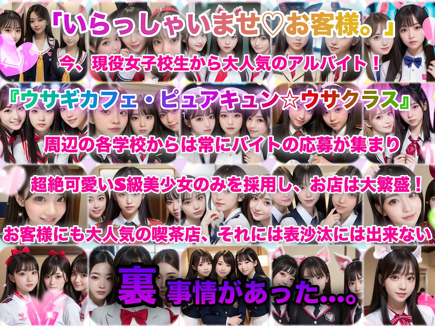 学校、親には絶対！内緒、女子校生バニーカフェ裏バイト！ - サンプル画像 2