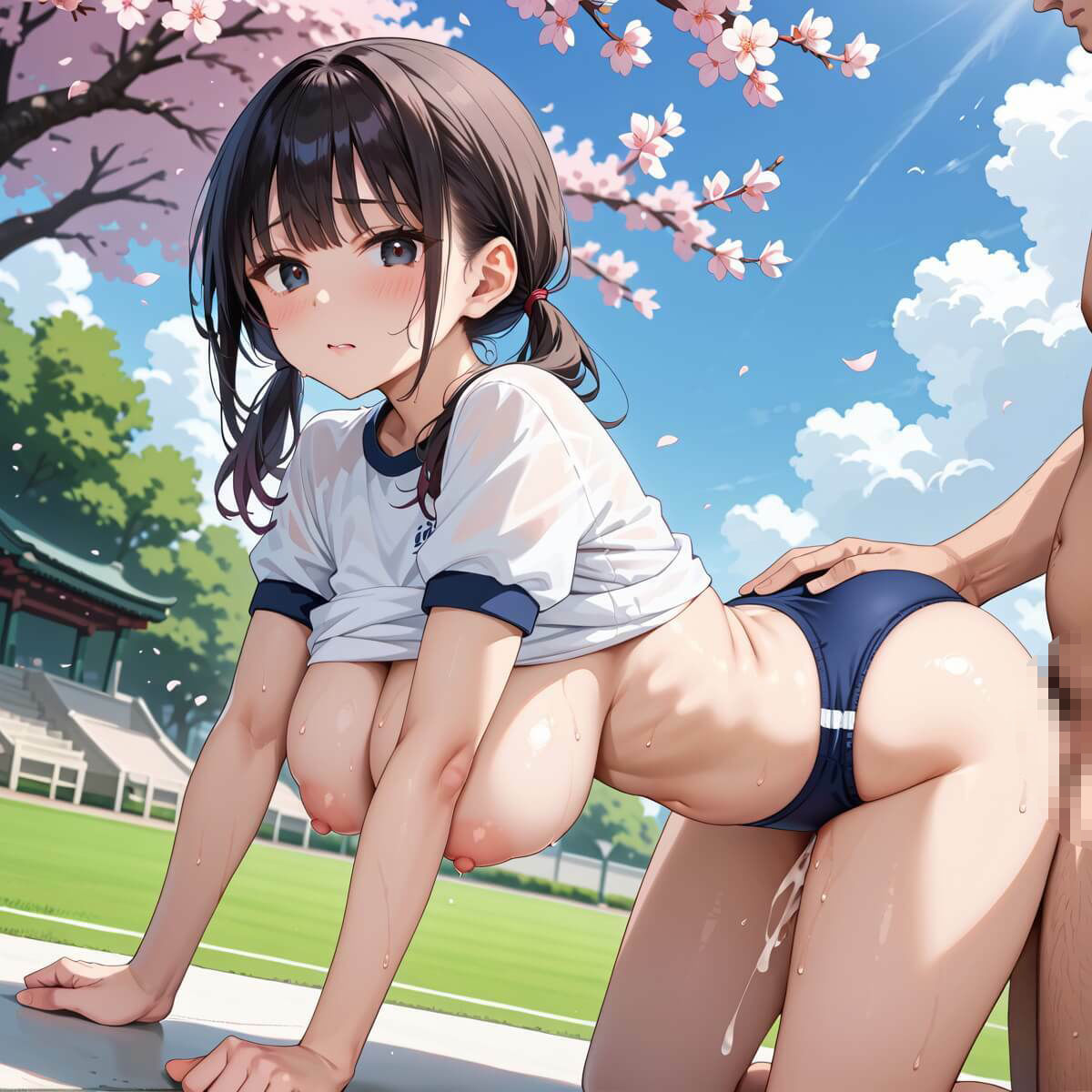 桜舞うグランドでブルマ少女でエッチ！9たっぷり200枚★ - サンプル画像 5