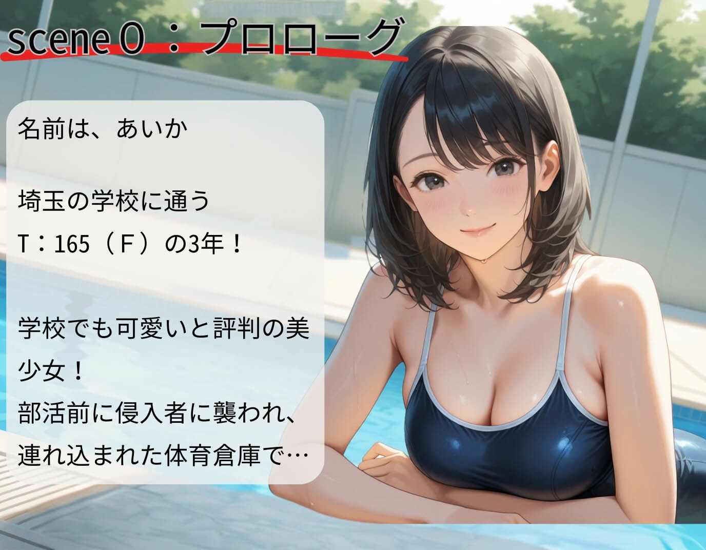 スクール水着の美少女！Fカップを揺らし侵入者たちの餌食に - サンプル画像 2