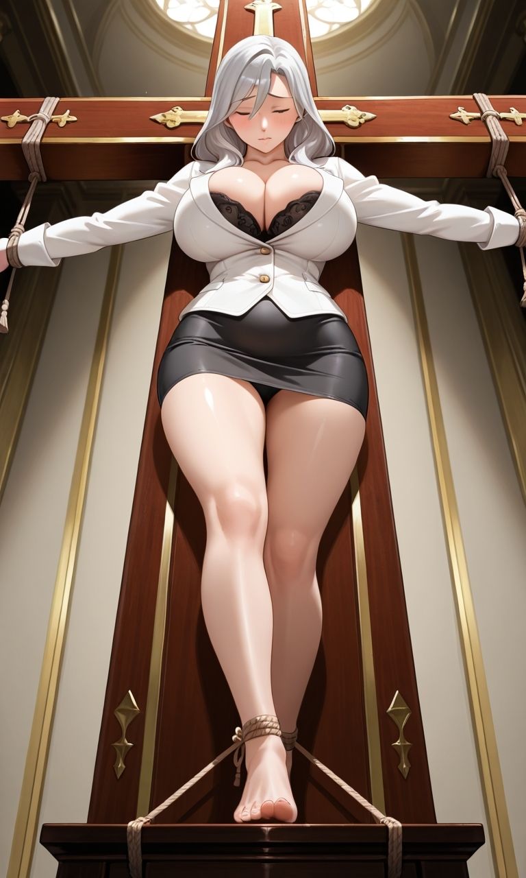 フェチコレVol.80 拘束・十字架磔された巨乳人妻たち（銀髪編）【総枚数250枚】 - サンプル画像 3