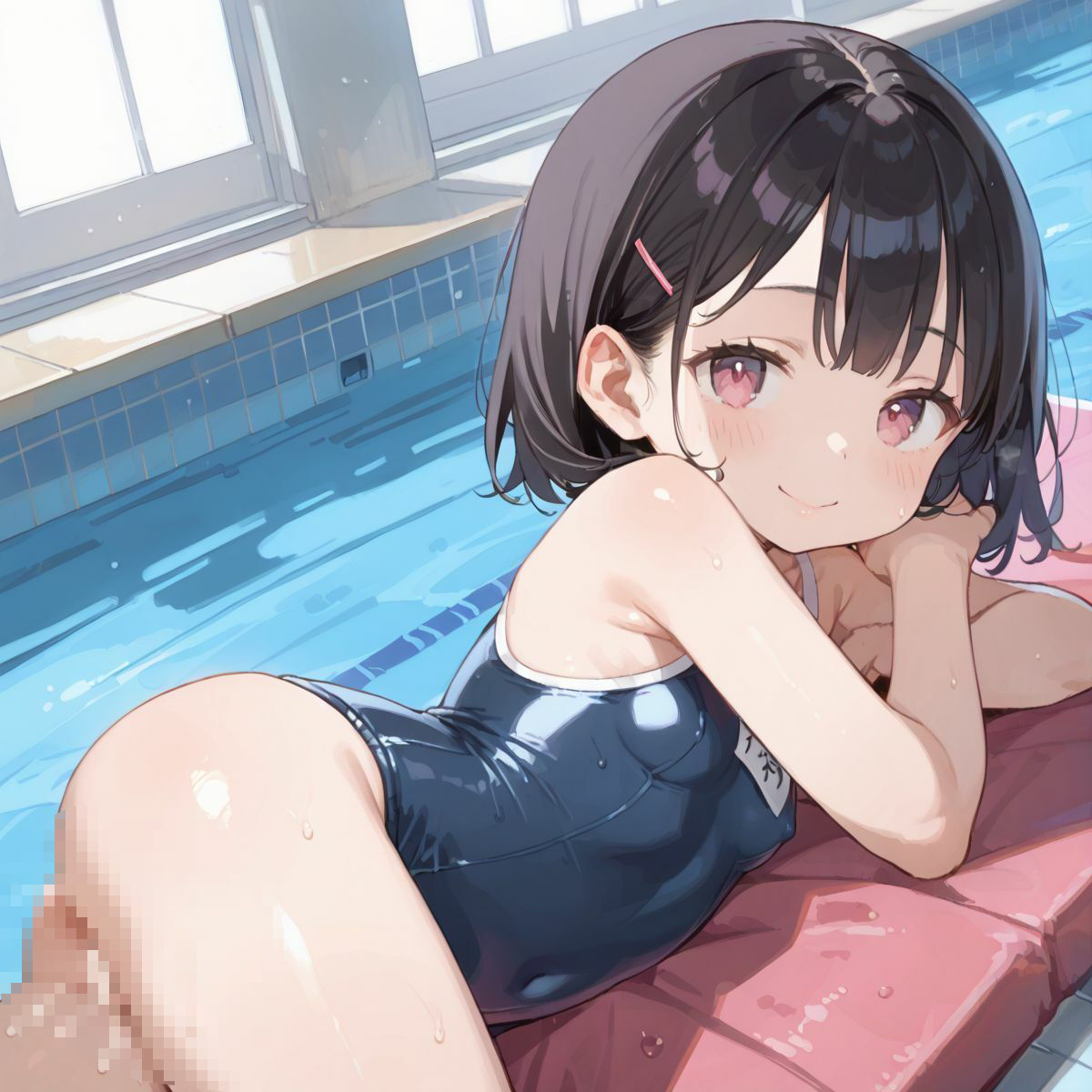 スクール水着がエロい貧乳後輩ちゃんを誰もいないプールに呼び出して中出しえっち04 - サンプル画像 7