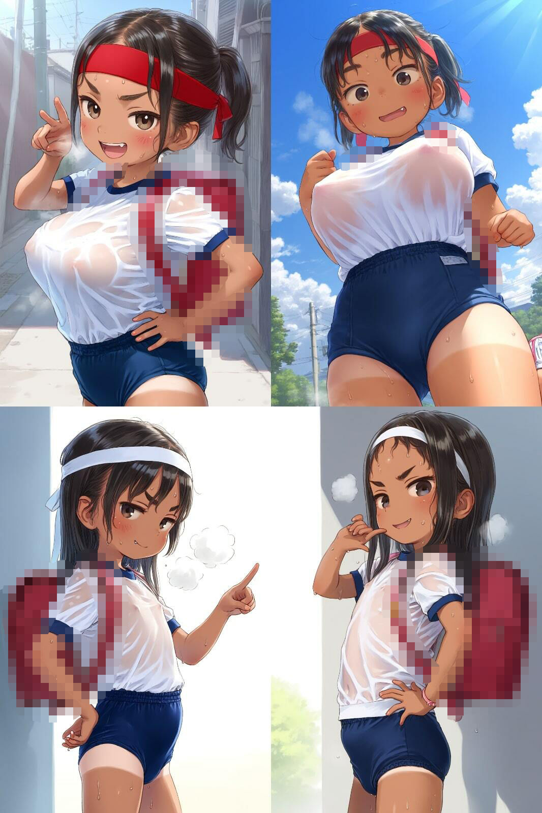 【500枚】ロリ巨乳赤組 vs ロリ貧乳白組運動会 - サンプル画像 1