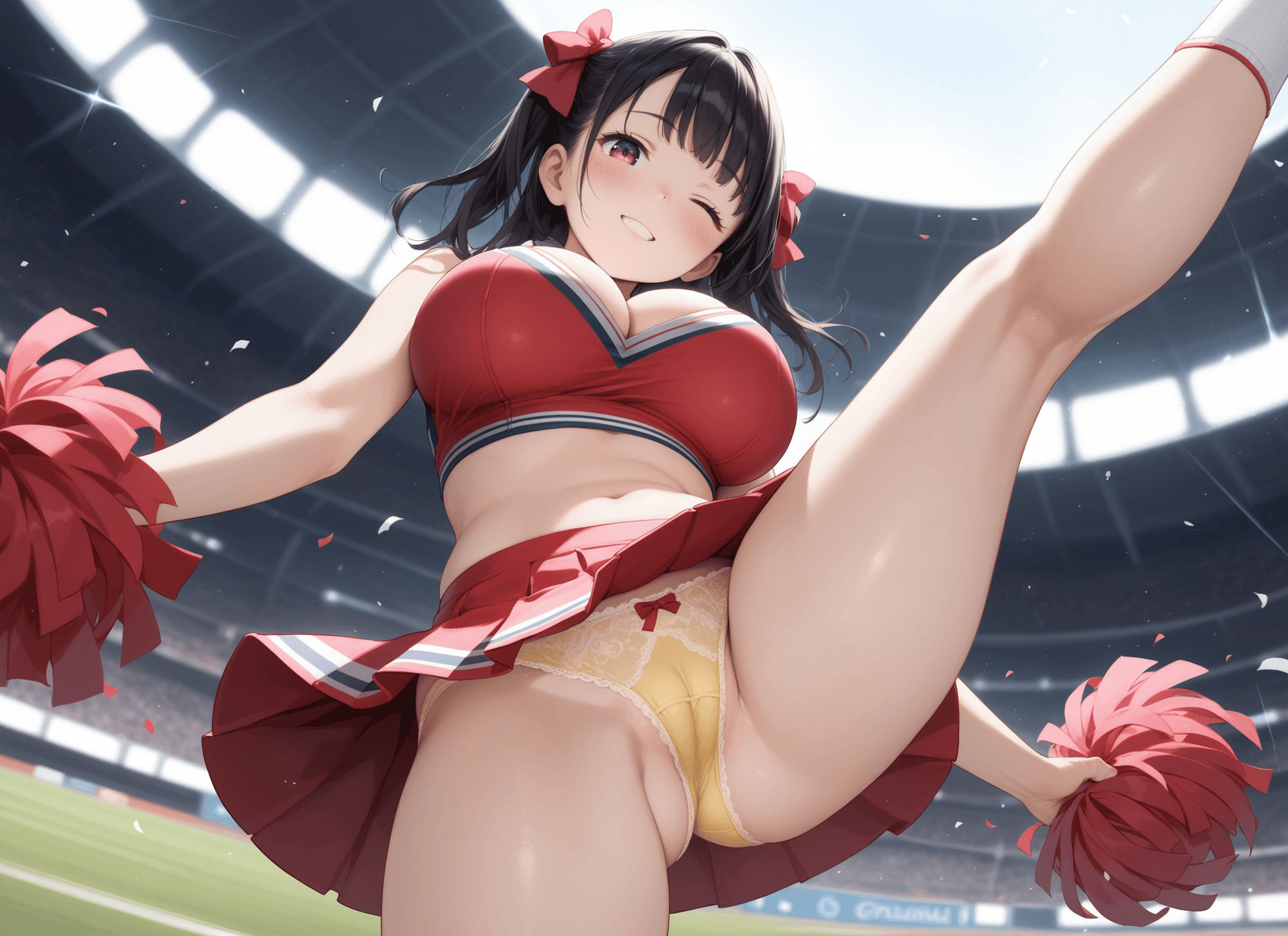 見上げたチアガールパンツ・見上げた制服濡れ濡れパンツ - サンプル画像 2