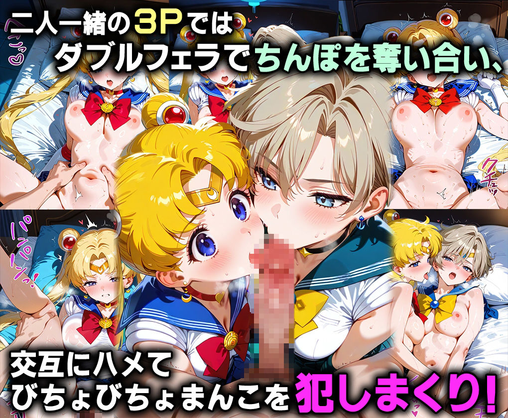 ふたりは俺のオナペットっ！月と天王星のムーン＆ウラヌスを催●支配でセーラー着せ替え3P堕落イキ狂わせる話ww - サンプル画像 4