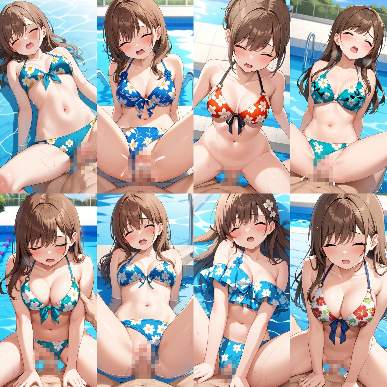 貸し切りプールで花柄ビキニ中出し【500枚】 - サンプル画像 5