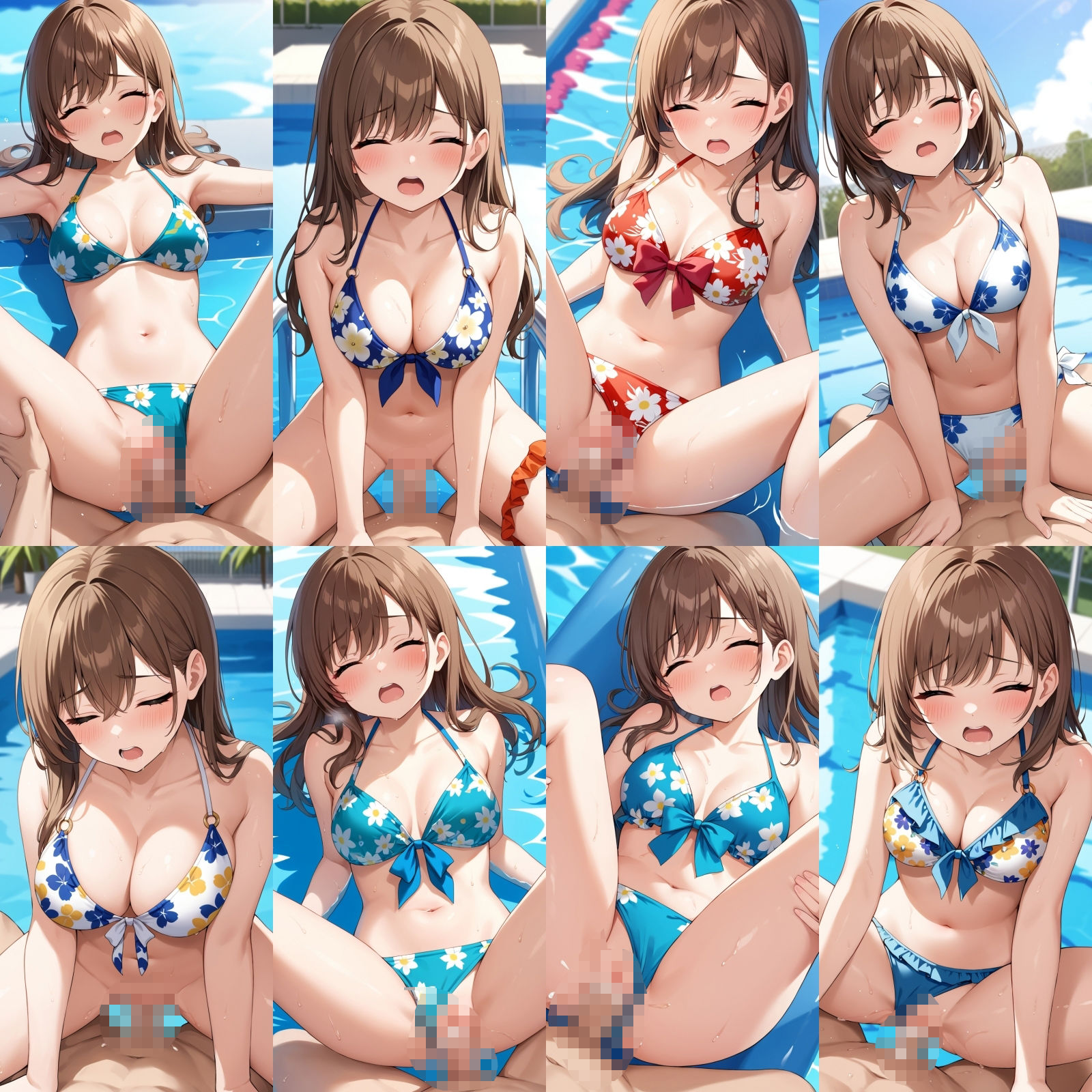 貸し切りプールで花柄ビキニ中出し【500枚】 - サンプル画像 7