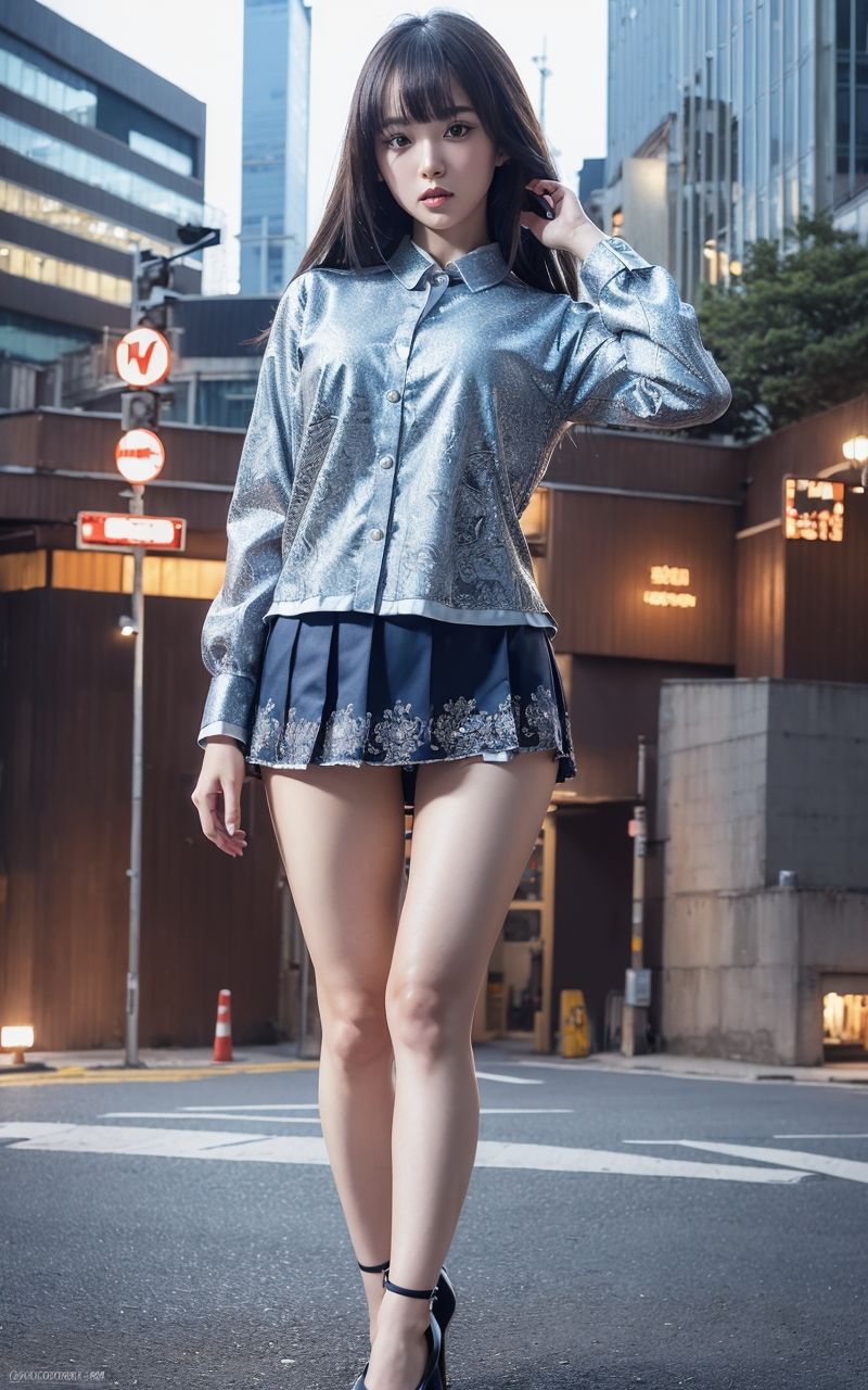 AI美女写真集┃通りを歩く美女 - サンプル画像 2