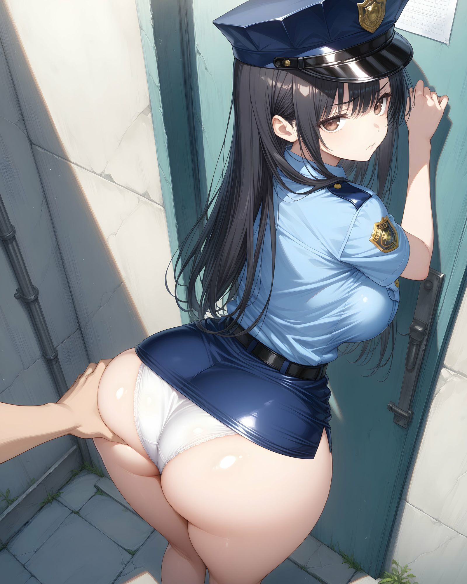 超ミニスカ警察〜パンツ丸見えの婦人警官達にセクハラしたり、ぶっかけたり、チ〇ポのお世話してもらうイラスト集〜 - サンプル画像 5
