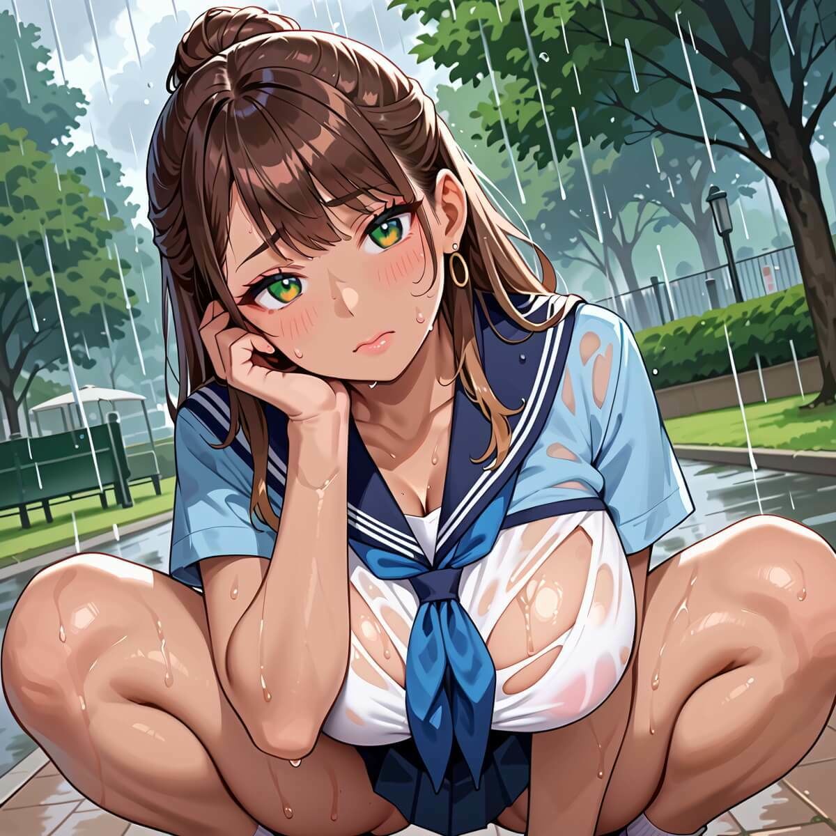 雨に濡れたエロいギャル〜張り付く服を脱がせたい！4〜まんぞく180枚！ - サンプル画像 3