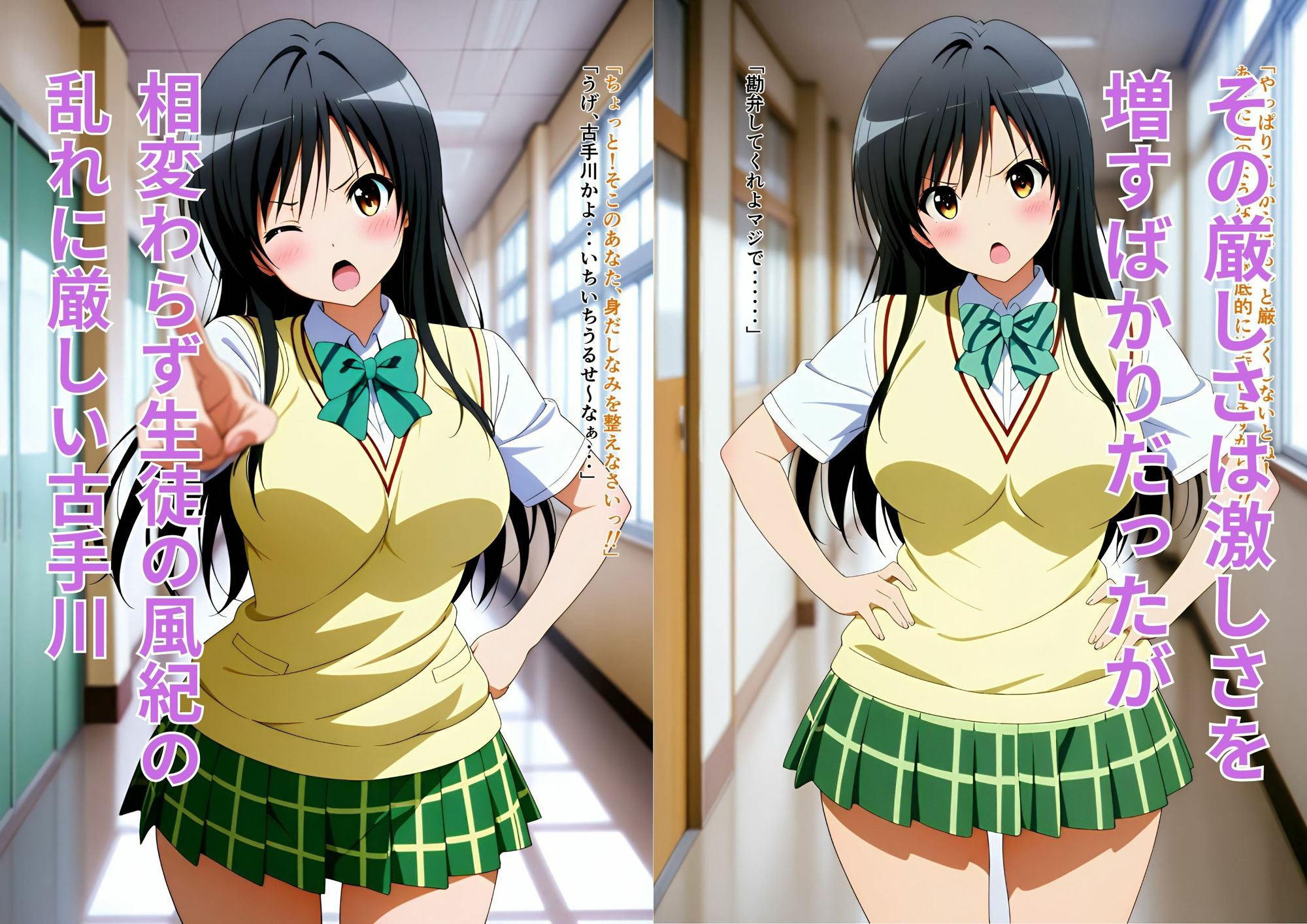 風紀委員のために男子のチ◯ポに媚びまくることになってしまった古◯川唯 - サンプル画像 1