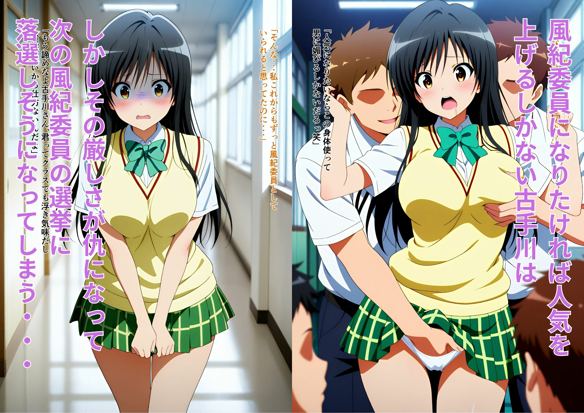 風紀委員のために男子のチ◯ポに媚びまくることになってしまった古◯川唯 - サンプル画像 2