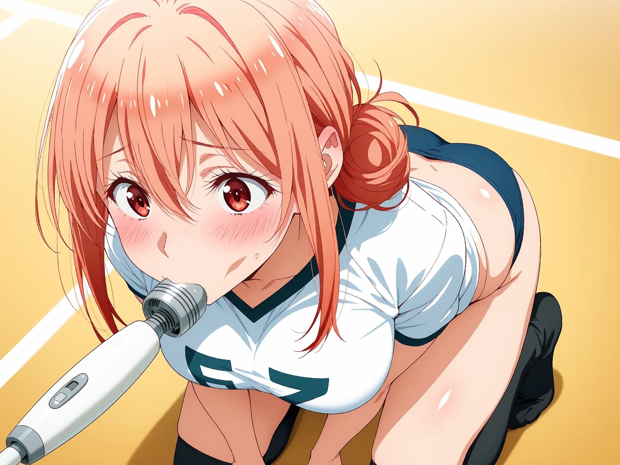 【発情ヒロイン】【ガハママ】ブルマ妻の汗だくレッスン  〜コートに響く禁断の喘ぎ〜 - サンプル画像 2