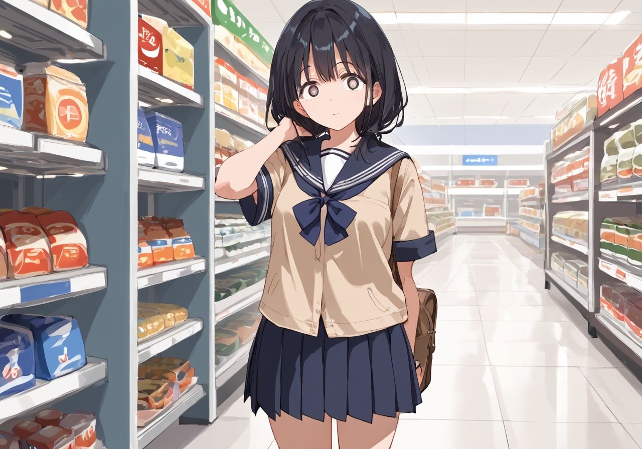 女子校生とコンビニSEX 〜無愛想バイト嬢が店長のデカチンに堕ちる、停電の夜〜 - サンプル画像 1