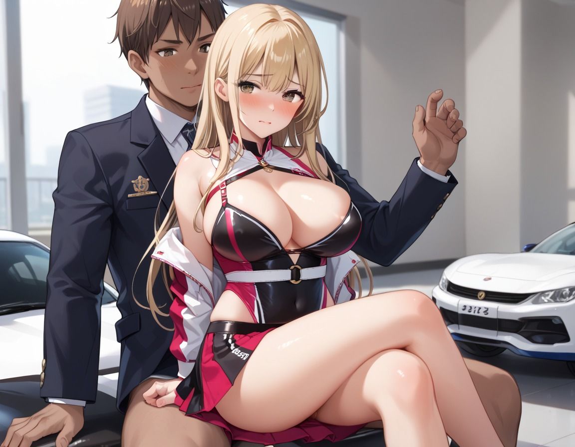 レースクイーン姿の爆乳ギャルに本気の中出しSEX - サンプル画像 1