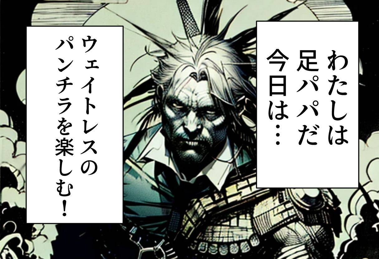 足パパがイク！  ウェイトレス・パンチラ編 - サンプル画像 1