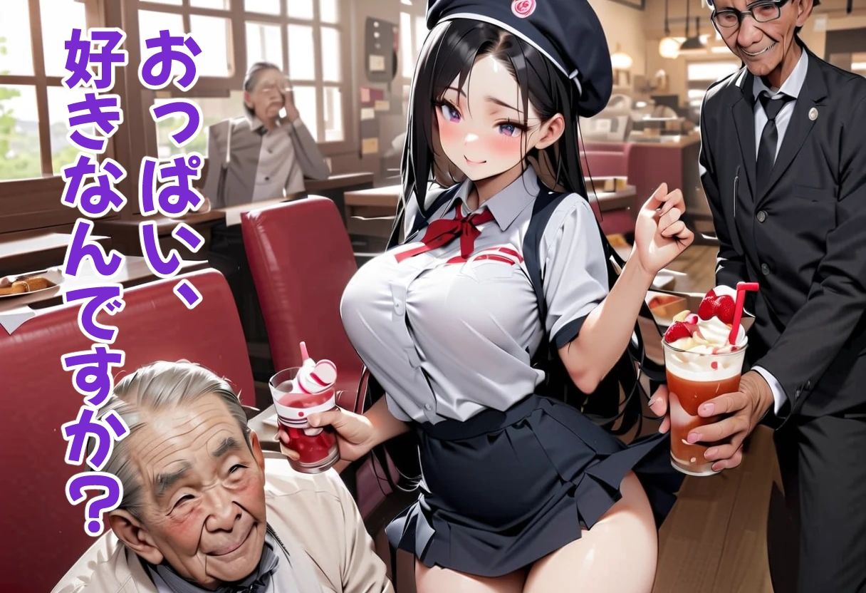 足パパがイク！  ウェイトレス・パンチラ編 - サンプル画像 8