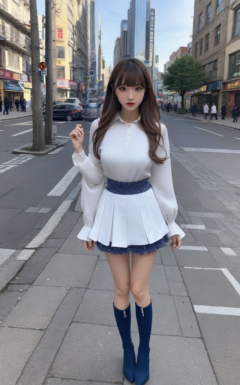 AI美女写真集┃通りを歩くミニスカ美女 - サンプル画像 10
