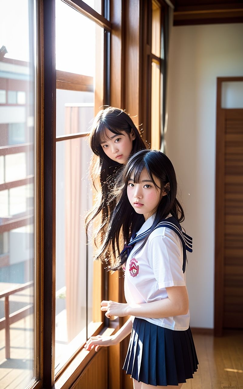 AI美女写真集┃廊下を歩く美女 - サンプル画像 3