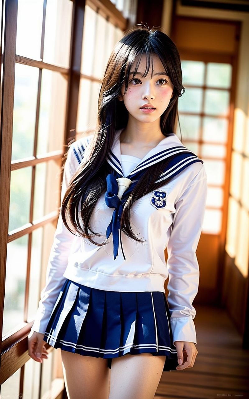 AI美女写真集┃廊下を歩く美女 - サンプル画像 9