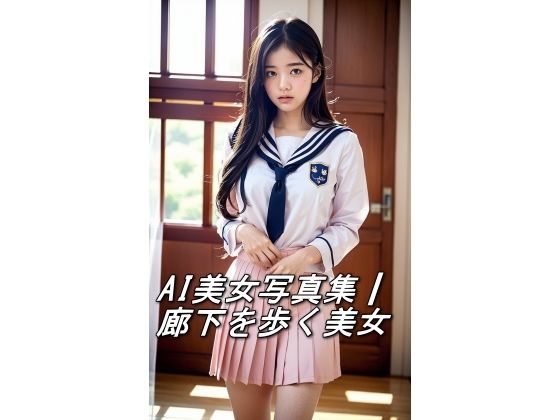 AI美女写真集┃廊下を歩く美女