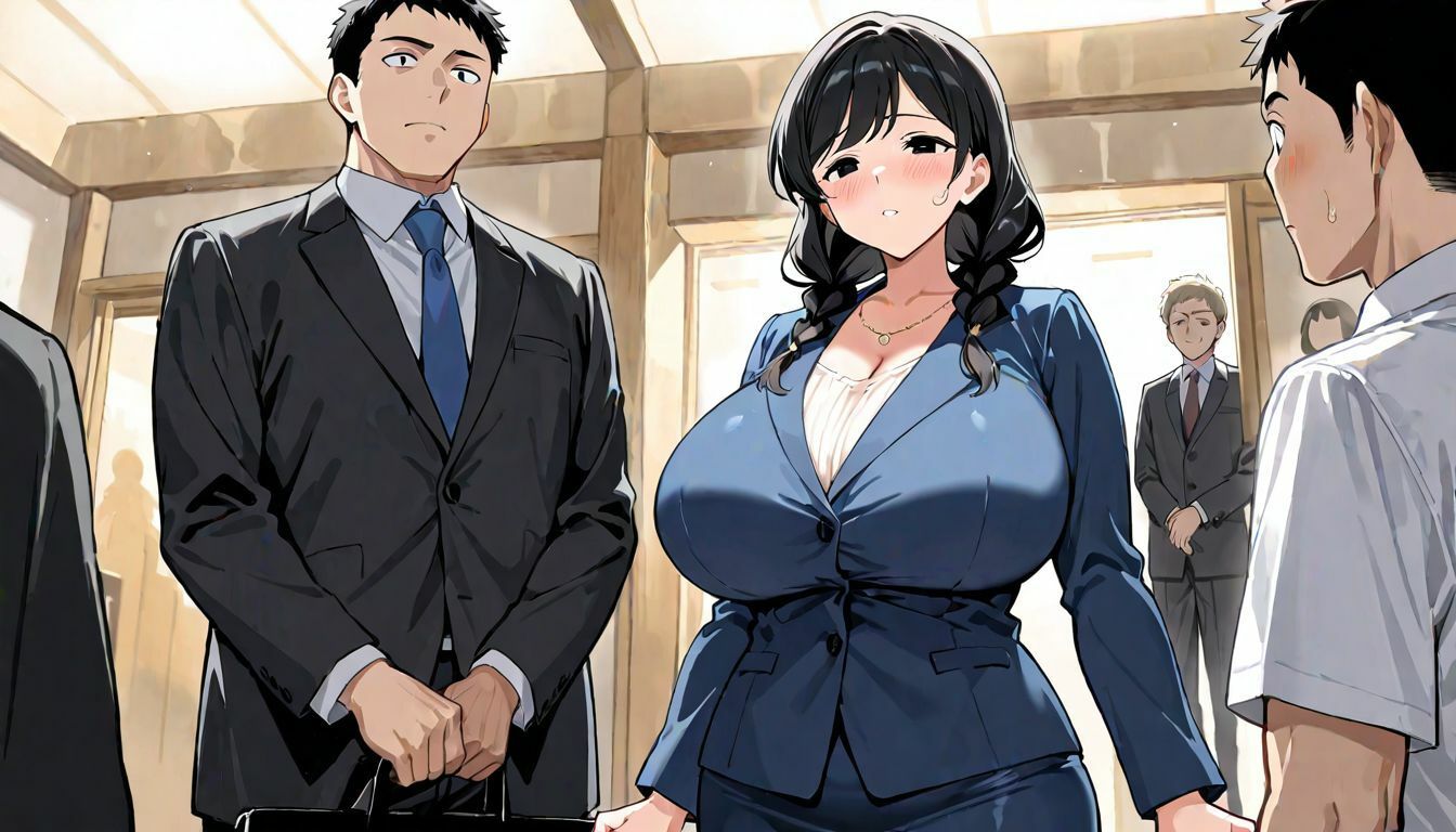 爆乳人妻上司との話せない関係 - サンプル画像 1
