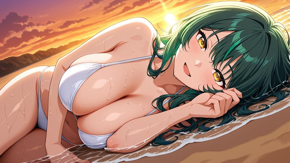 爆乳ホワイトヘアグラドルと緑髪美女が個撮で淫らに孕ませSEX【4K】 - サンプル画像 5