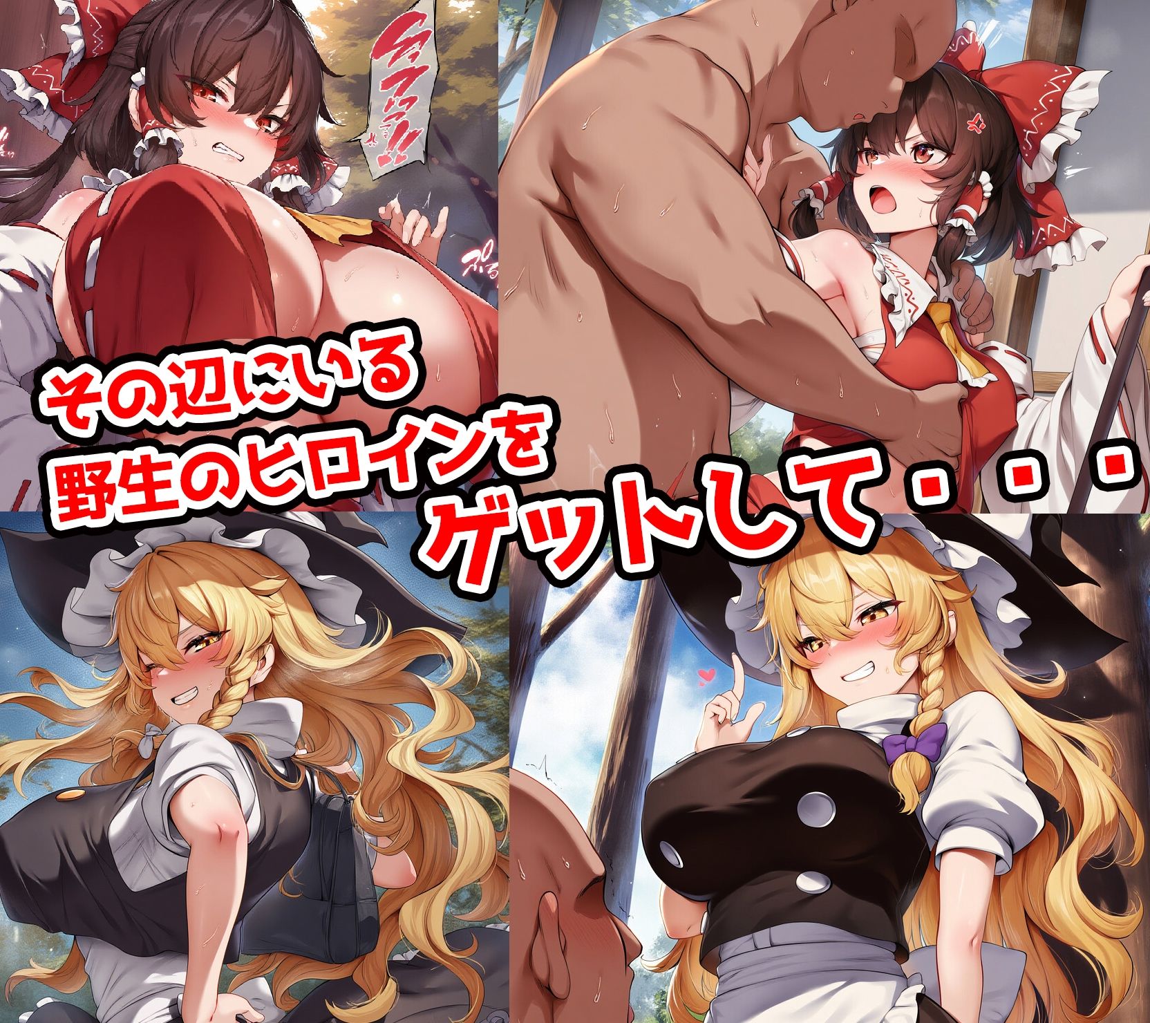 野生少女 博麗○夢＆霧雨魔○沙 快楽堕ち画像集 419枚 - サンプル画像 1