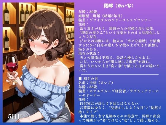 旦那に内緒で。人妻快楽NTR 〜澪那（30） 3ヶ月間SEX記録〜 - サンプル画像 1