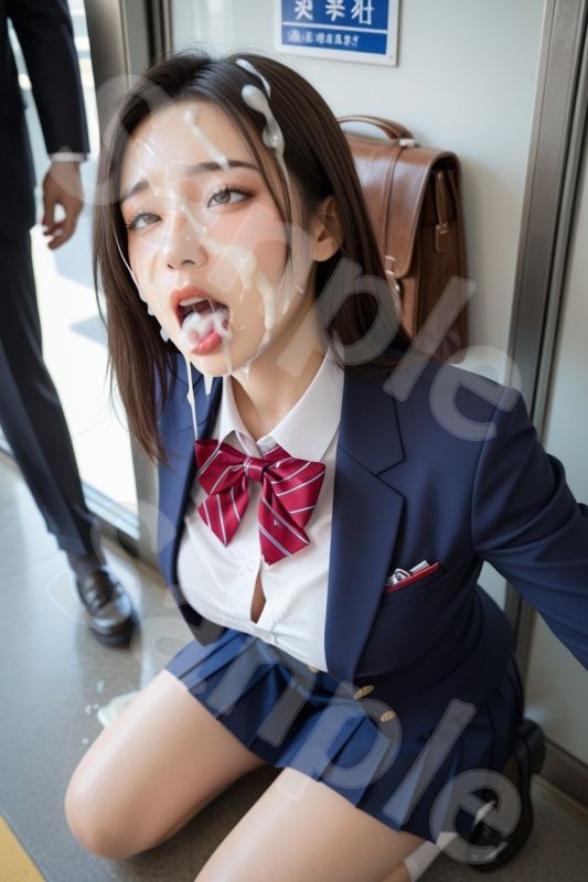 JK ブレザー女子校生  精子まみれの日常 《通学電車 編》vol.2 - サンプル画像 8