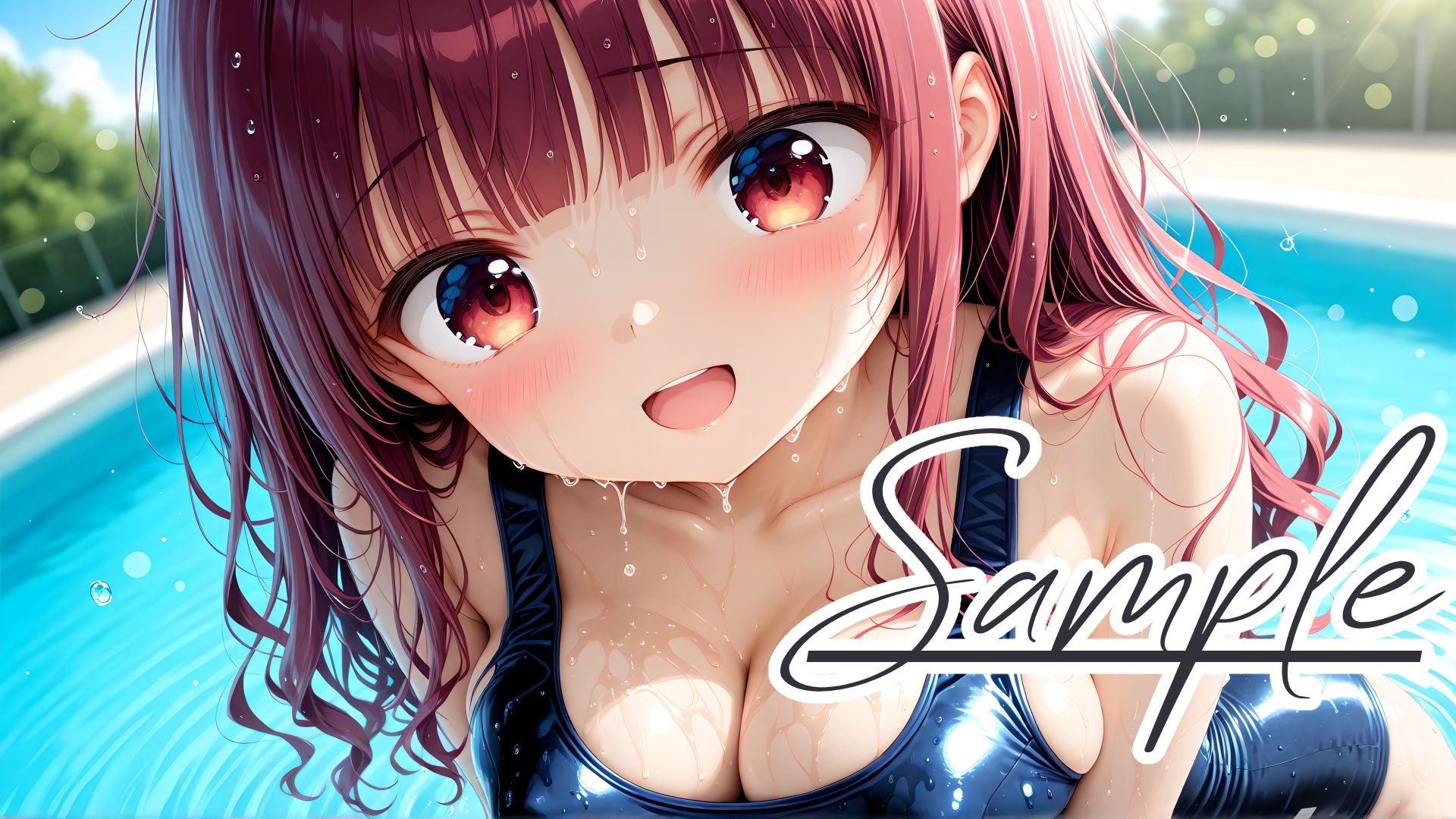 スクール水着の彼女と白濁まみれのプールえっち CGコレクション - サンプル画像 4